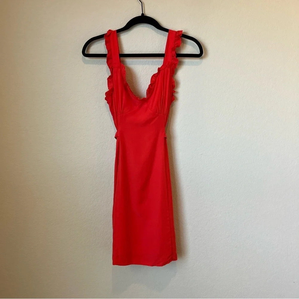NWT Line and Dot Ruffle Tie back dress